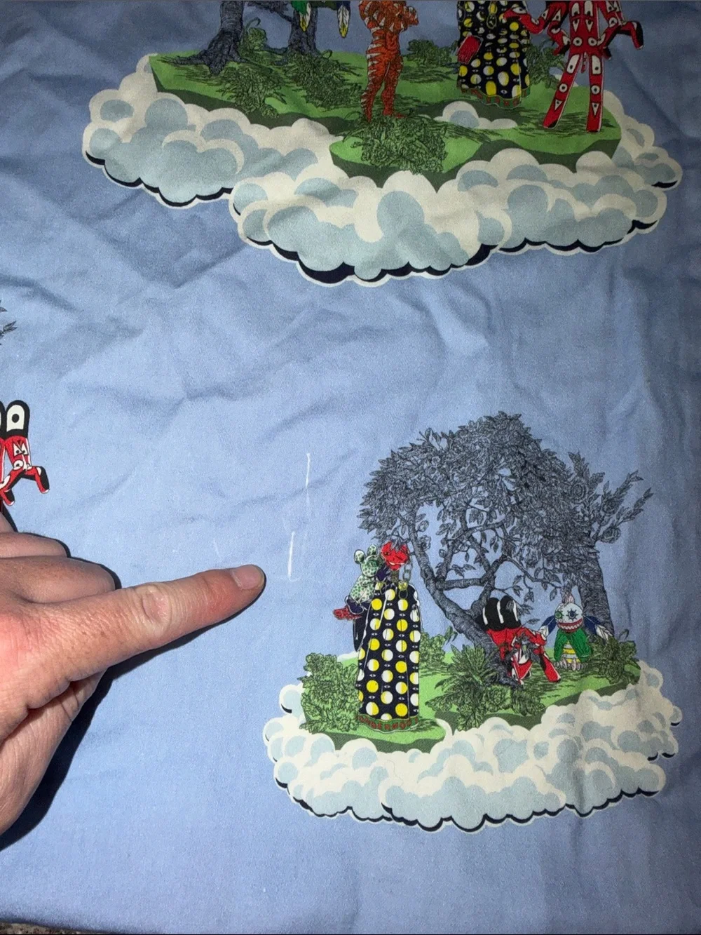 Ikea Walter Van Beirendonck Wondermooi Blue Novelty Print pillowcase